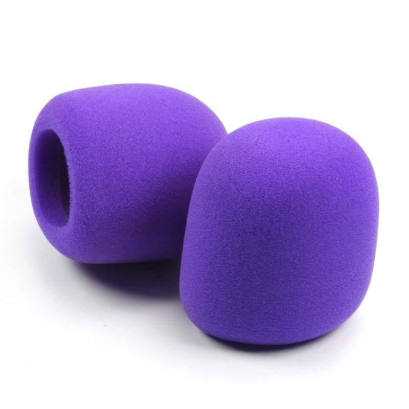 Fielect 2Pcs Microphone Cover Sponge Foam Mic Cover Handheld Microphone Windscreen Shield Protection Micro Foam Filter Purple for KTV Broadcasting - Image 1